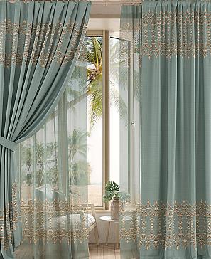 Комплект штор «Реквиорс» бирюзового цвета