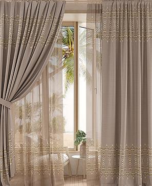 Комплект штор «Реквиорс» бежевого цвета