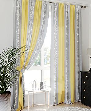 Комплект штор «Ромленвис» серо-желтого цвета