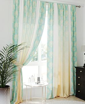 Комплект штор «Аморвис (бирюзово-желтый)» | фото 2