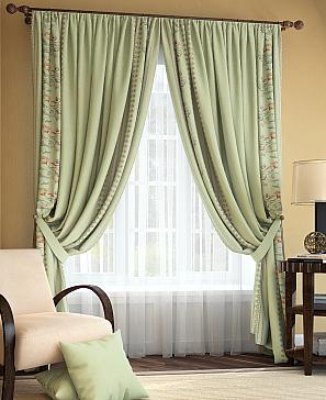 Комплект штор «Каинц» зеленого цвета
