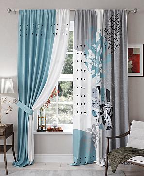 Комплект штор «Ронферс» серо-бирюзового цвета
