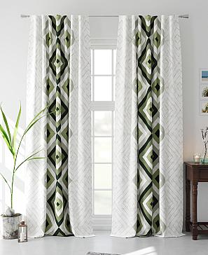 Комплект штор «Эленверс» зеленого цвета