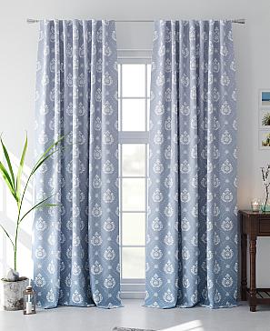Комплект штор «Ренедес» серо-синего цвета