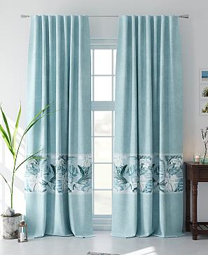 Комплект штор «Менвелс» бирюзового цвета