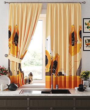 Комплект штор «Менквос» оранжевого цвета