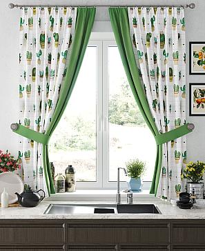 Комплект штор «Релневис» зеленого цвета