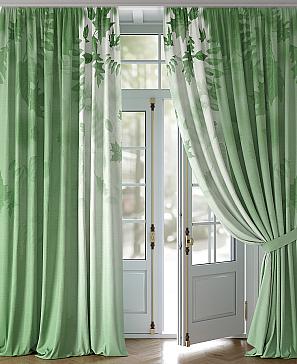 Комплект штор «Принфес» зеленого цвета