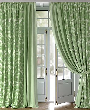 Комплект штор «Кронфир» зеленого цвета