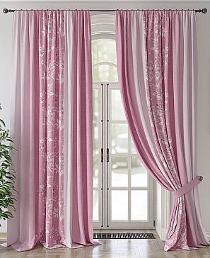 Комплект штор «Квилионс» розового цвета