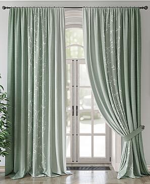Комплект штор «Тинелис» зеленого цвета