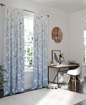 Комплект штор «Левернис» синего цвета