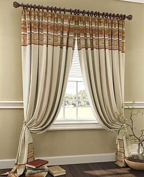 Комплект штор «Пасуж» бежевого цвета