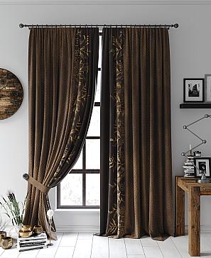 Комплект штор  «Фонклерис» темно-коричневого цвета