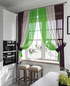 Комплект штор «Алфея» фиолетово-серо-зеленого цвета