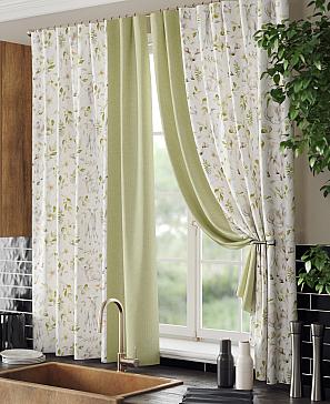 Комплект штор «Дефринес» оливкового цвета