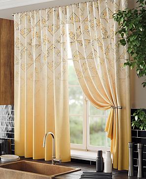 Комплект штор «Лерсемис» бежево-желтого цвета