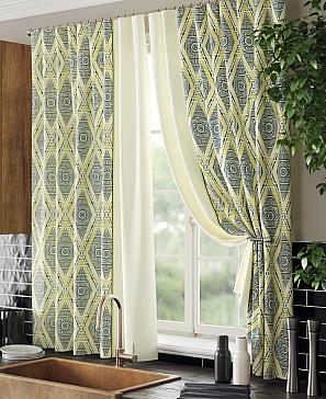 Комплект штор «Мивентис» зеленого цвета