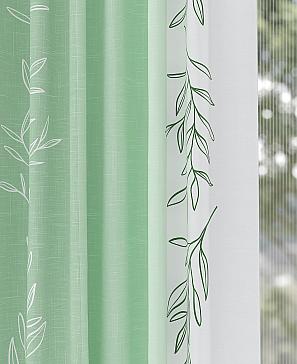 Комплект штор «Финкверис» зеленого цвета