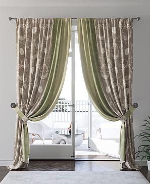 Комплект штор «Симентис» коричнево-зеленого цвета