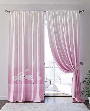 Комплект штор «Лофирент» розового цвета