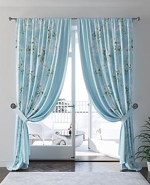 Комплект штор «Финеоквис» голубого цвета