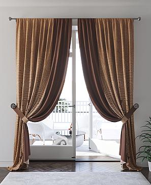 Комплект штор «Ферентис» коричневого цвета
