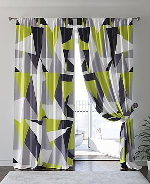Комплект штор «Оримент» серо-зеленого цвета