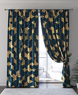 Комплект штор «Сениквес» синего цвета