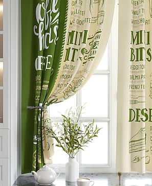 Комплект штор «Лимброни (бежево-зеленый)»