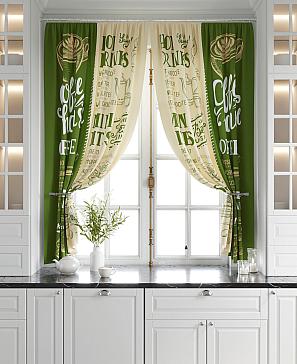 Комплект штор «Лимброни (бежево-зеленый)»