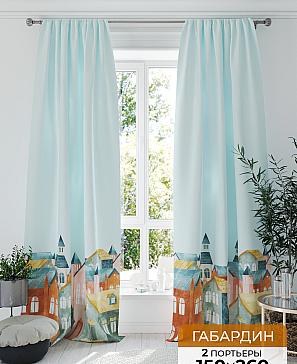 Комплект штор «Кронморс (голубой)» | фото
