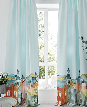 Комплект штор «Кронморс» голубого цвета