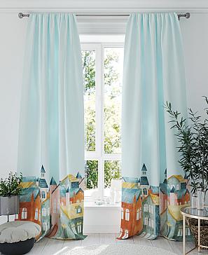 Комплект штор «Кронморс» голубого цвета
