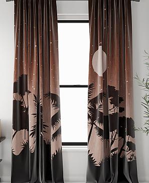 Комплект штор «Лиманвис» коричневого цвета