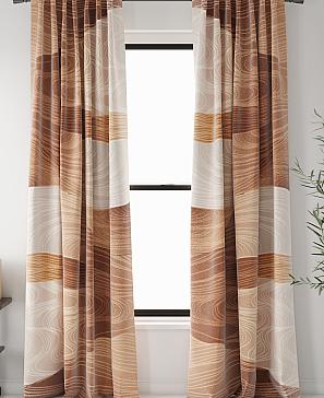 Комплект штор «Фенсирос» бежево-коричневого цвета