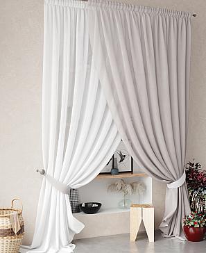 Тюль «Нариа» серо-белого цвета