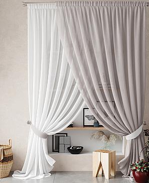 Тюль «Нариа» серо-белого цвета