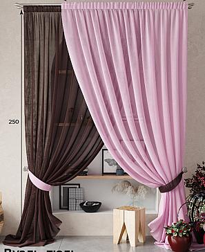 Тюль «Нариа» коричнево-розового цвета