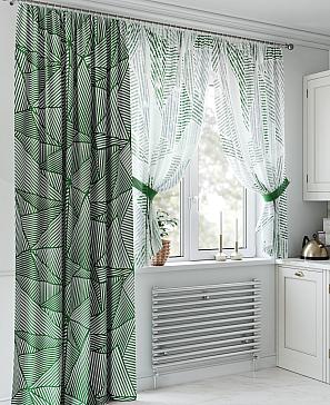 Комплект штор «Лиреквис» зеленого цвета