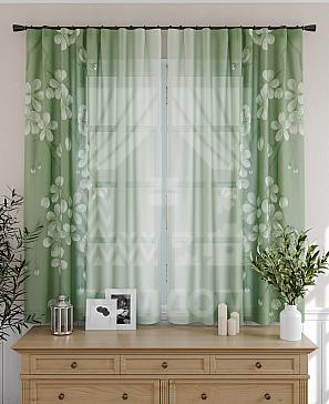 Комплект штор «Тенривас» зеленого цвета