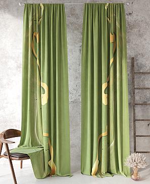 Комплект штор «Лонтрион» зеленого цвета
