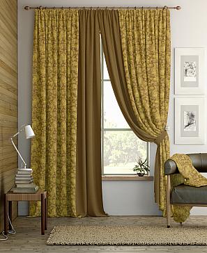 Комплект штор «Пайд» коричнево-золотого цвета
