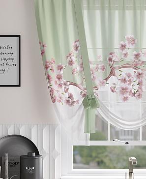 Тюль «Менкриат» фисташкового цвета