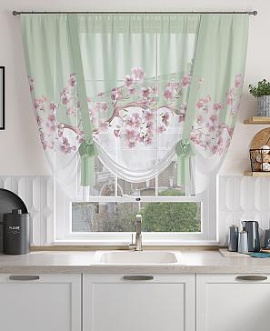 Тюль «Менкриат» фисташкового цвета