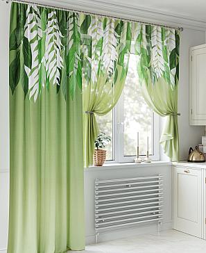 Комплект штор «Лоритерс» зеленого цвета