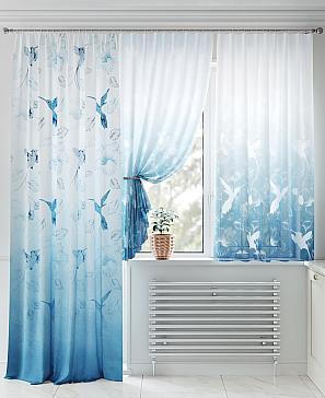 Комплект штор «Лумартон» голубого цвета