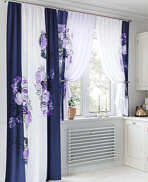 Комплект штор «Рулифорс» синего цвета