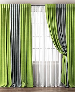 Комплект штор «Кирстен» зелено-серого цвета