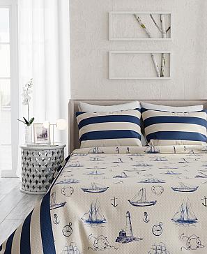 Комплект штор «Виани» бежево-синего цвета